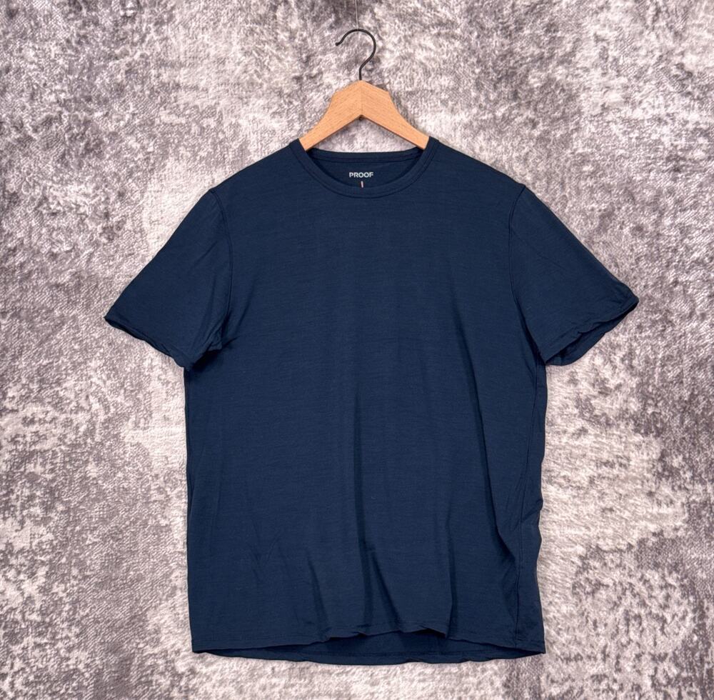 Proof 72 Hour Merino T Shirt Medium Mens Blue Short Sleeve